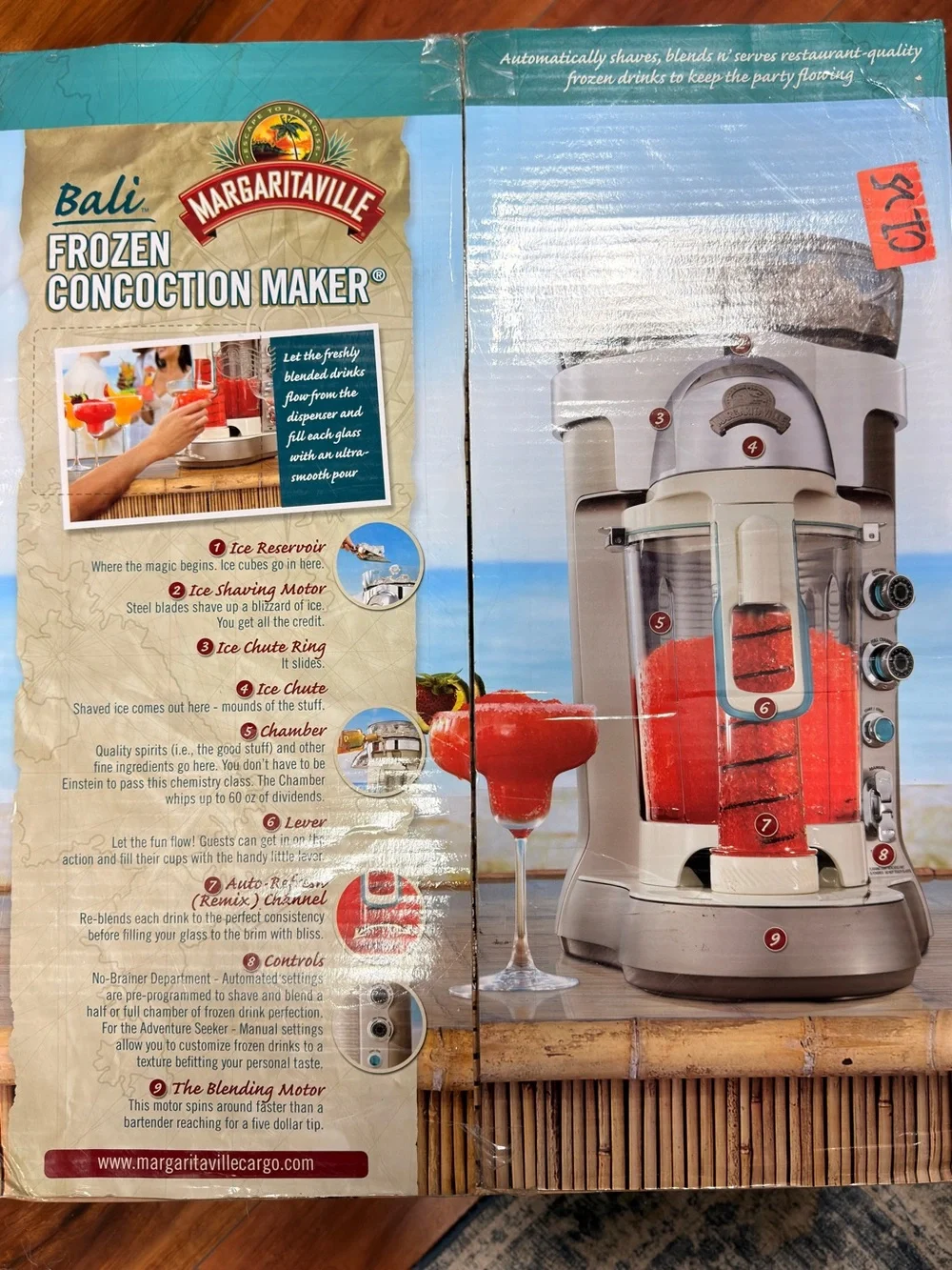 Margaritaville Bali Frozen Margarita Drink Maker, 60 Oz. Self Dispensing Blender